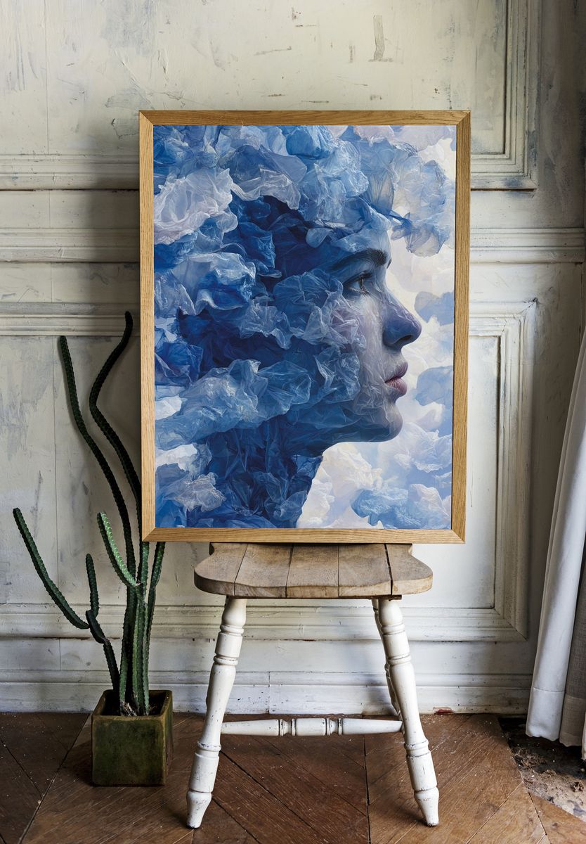 Blue Dream Portrait Print. — room view 1