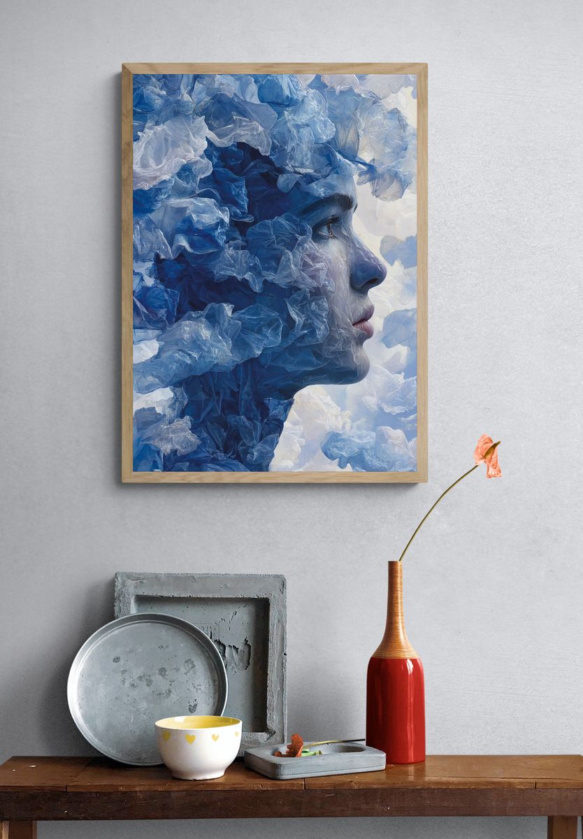 Blue Dream Portrait Print. — room view 3