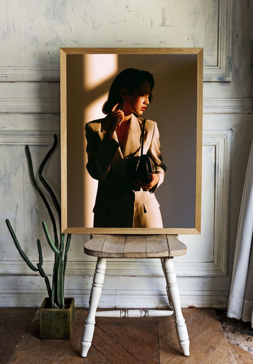 Golden Hour Fashion Portrait Poster. — room view 1