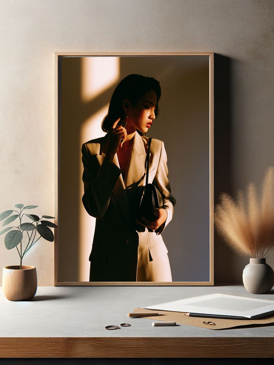 Golden Hour Fashion Portrait Poster. — room view 2