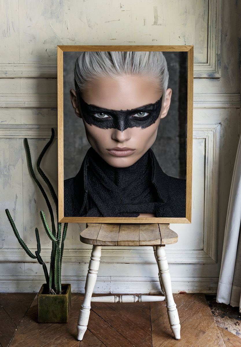 Masked Fashion Portrait Poster. room preview