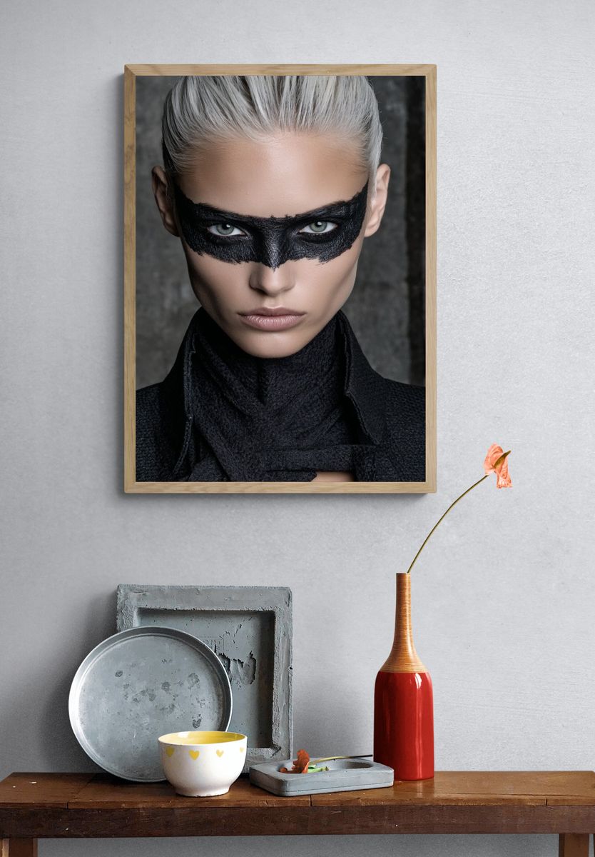 Masked Fashion Portrait Poster. — room view 3