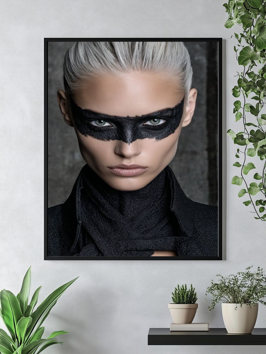 Masked Fashion Portrait Poster. — room view 4