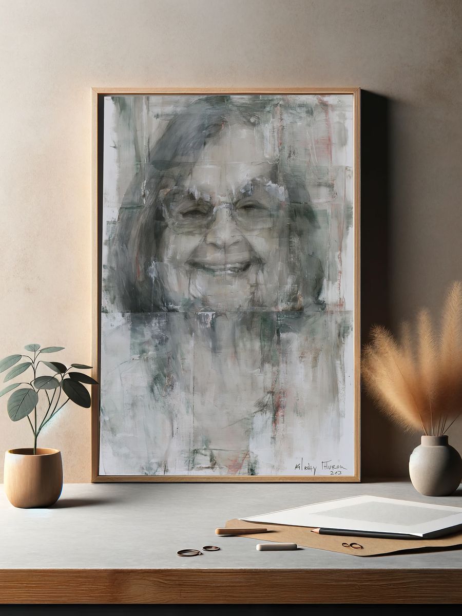 Smiling Woman Portrait Fine-Art Print. — room view 2