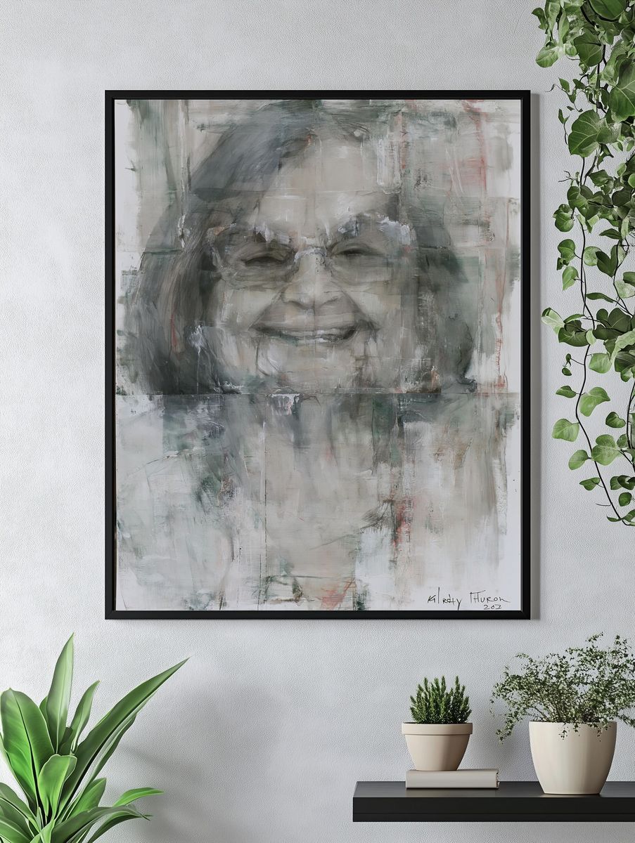 Smiling Woman Portrait Fine-Art Print. — room view 4