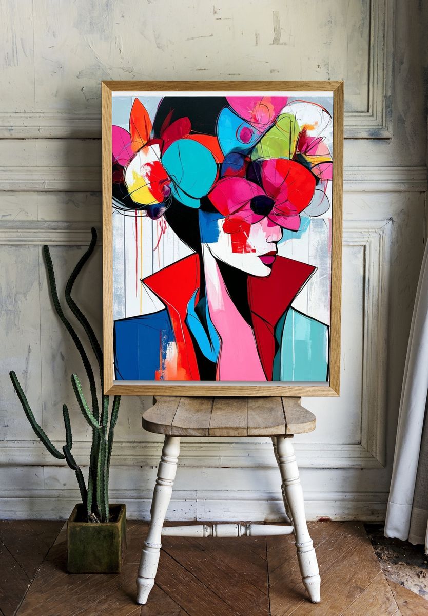 Colorful Fashion Portrait Poster. room preview