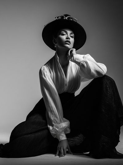 Fashion Portrait Black-White Poster. poster