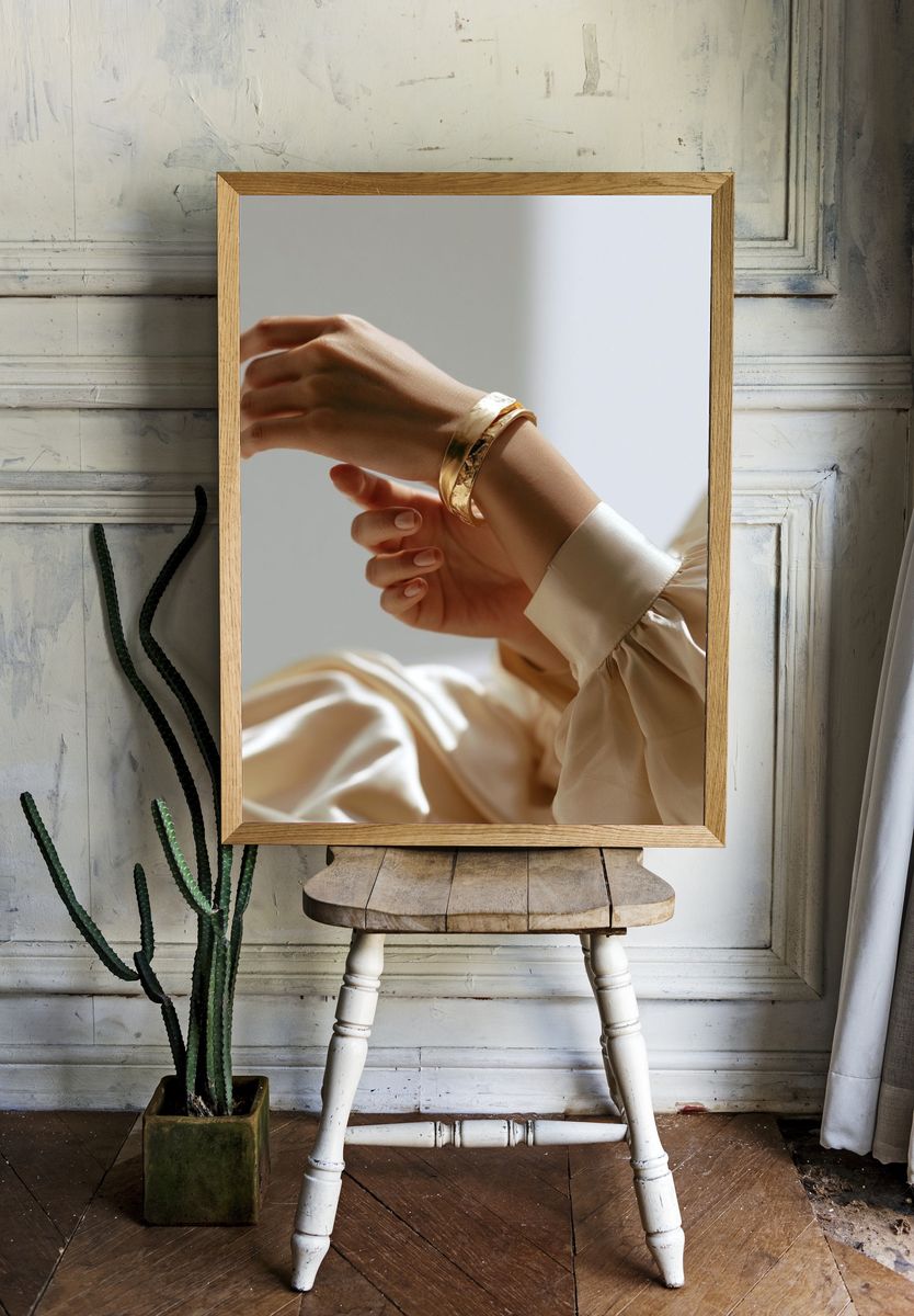 Elegant Gold Bracelet Photography Poster. room preview