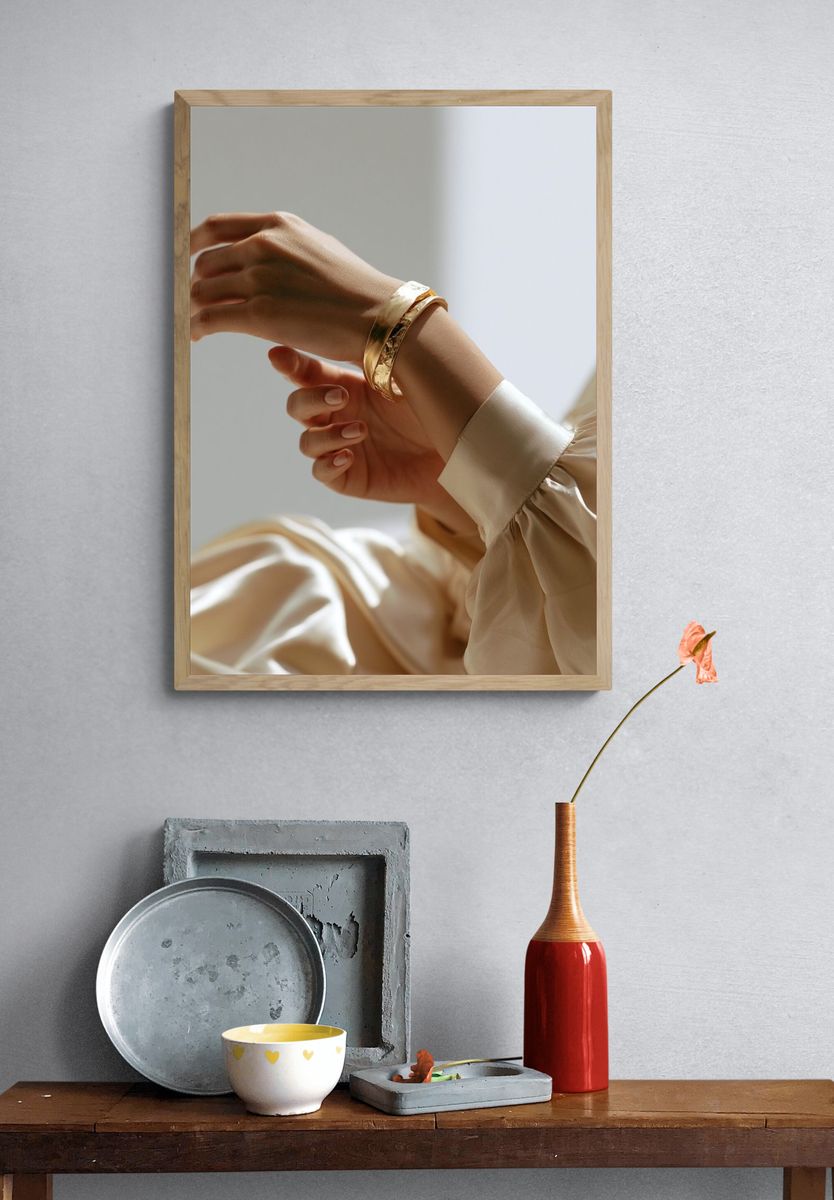 Elegant Gold Bracelet Photography Poster. — room view 3