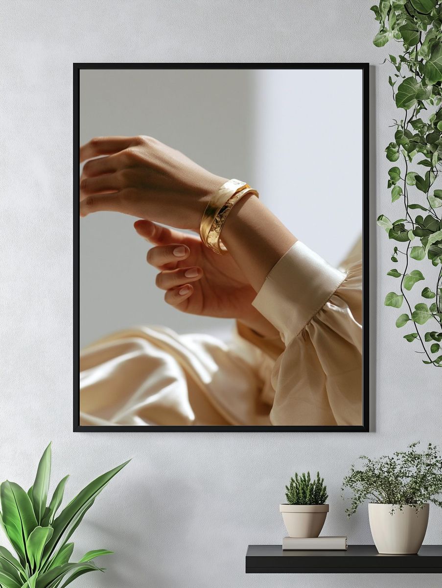 Elegant Gold Bracelet Photography Poster. — room view 4