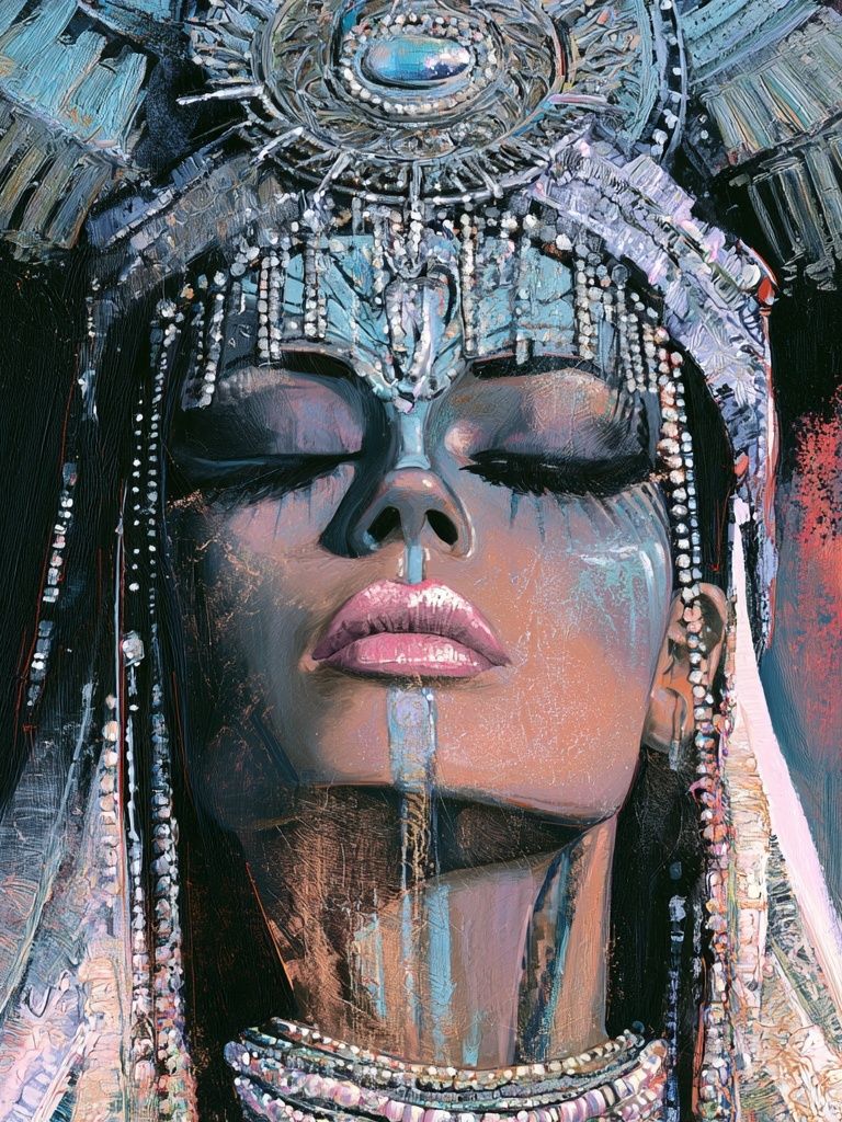 Egyptian Queen Portrait Print. poster — fine-art art