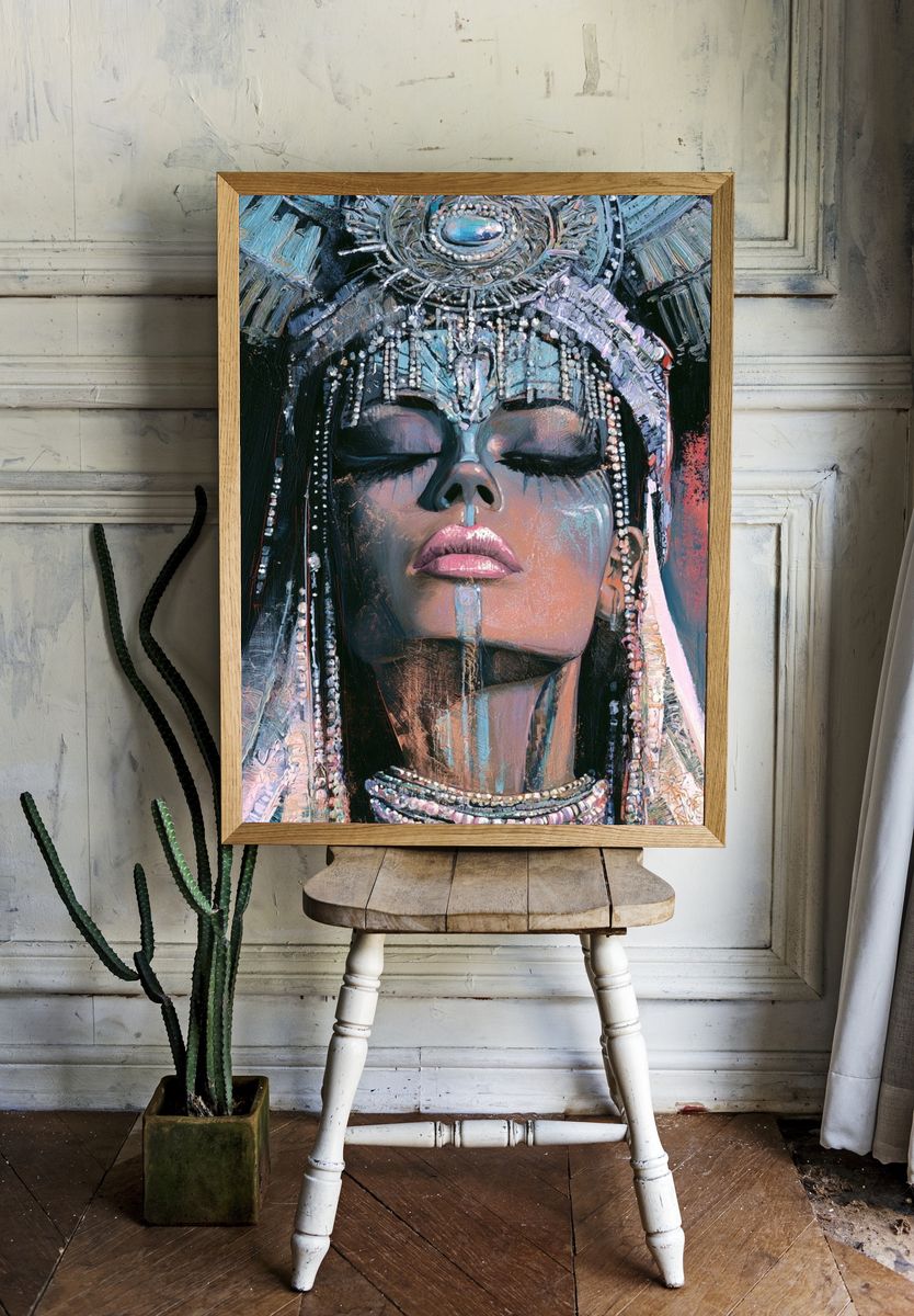 Egyptian Queen Portrait Print. — room view 1