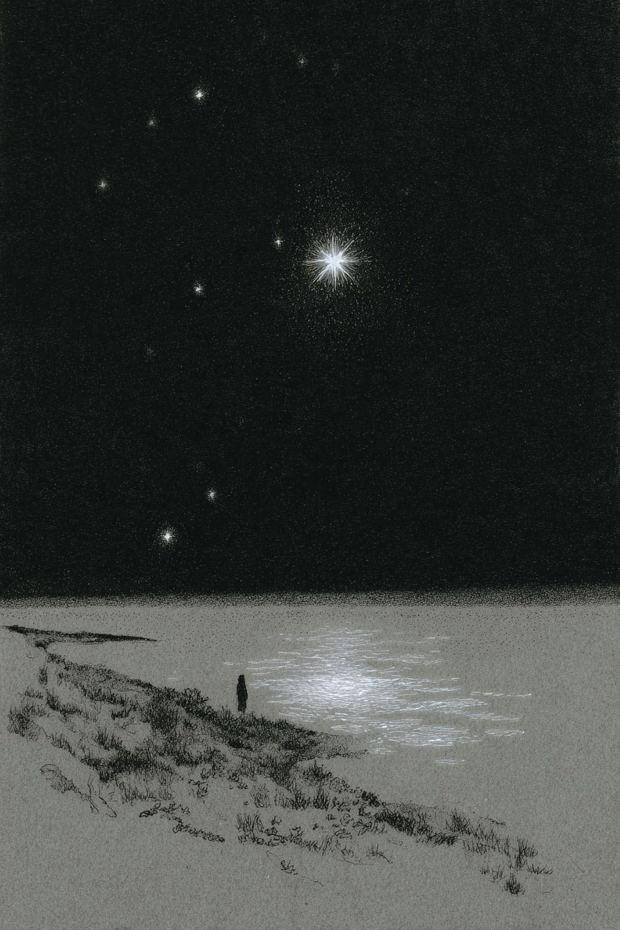 Starry Night by the Shore — Fine Art Print. poster detail