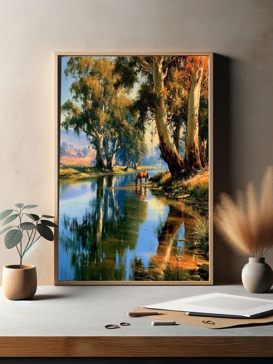 River Eucalyptus Landscape Print. — room view 2