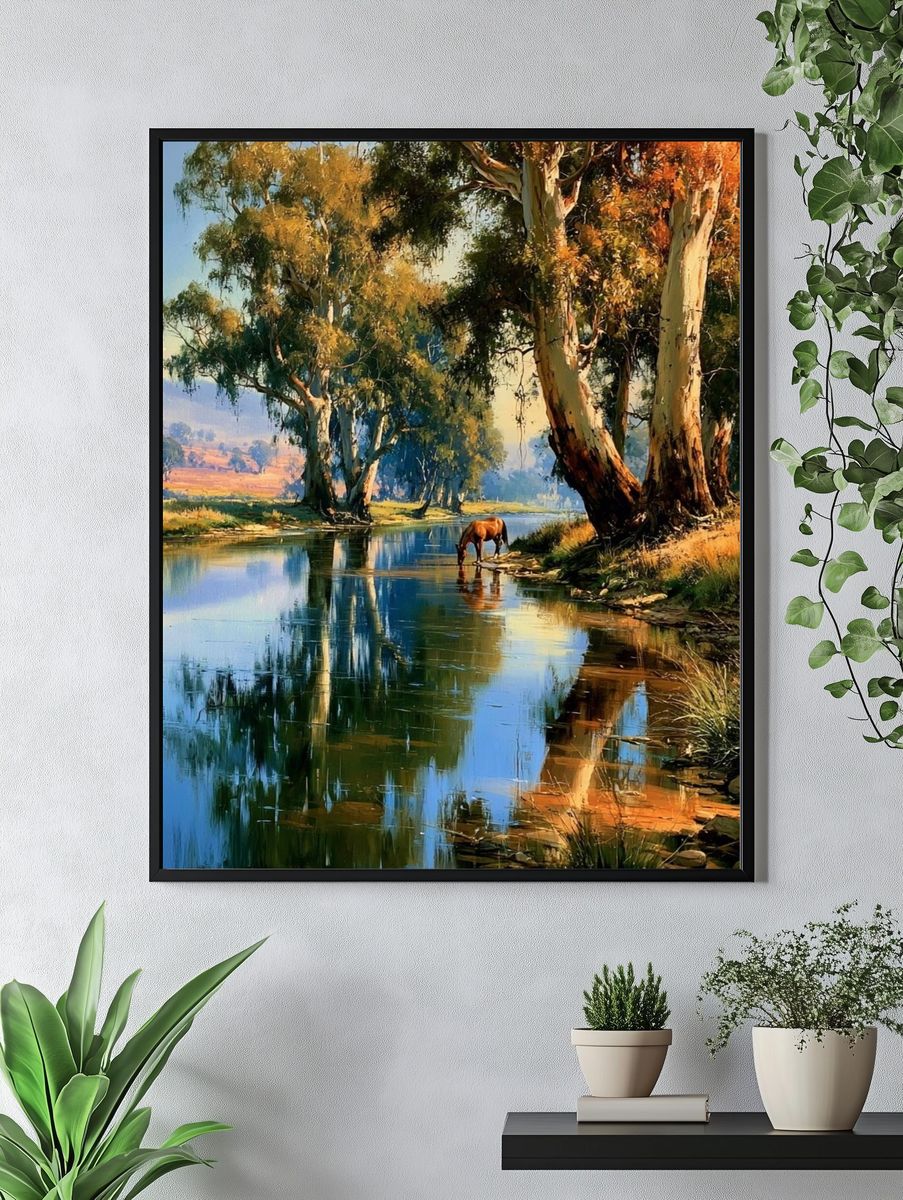 River Eucalyptus Landscape Print. — room view 4