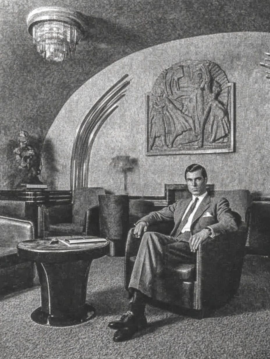 Vintage Man in Lounge — Fine Art Print. poster — fine-art art