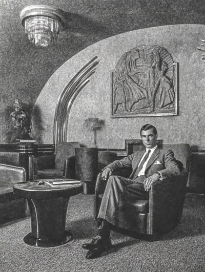 Vintage Man in Lounge — Fine Art Print. poster print