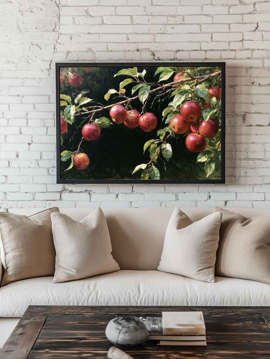 Apple Branch Still Life Print. — room view 1