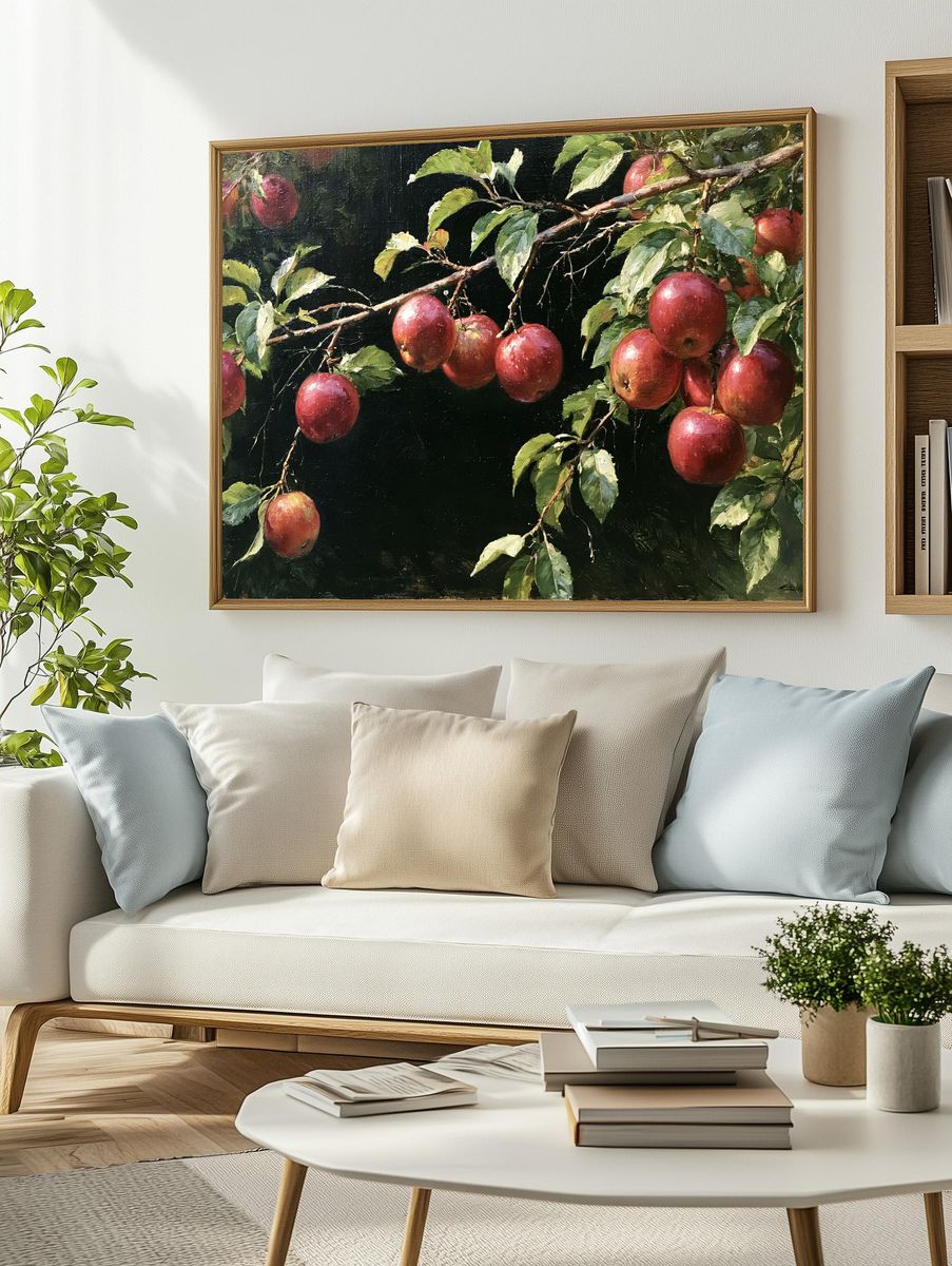 Apple Branch Still Life Print. — room view 2
