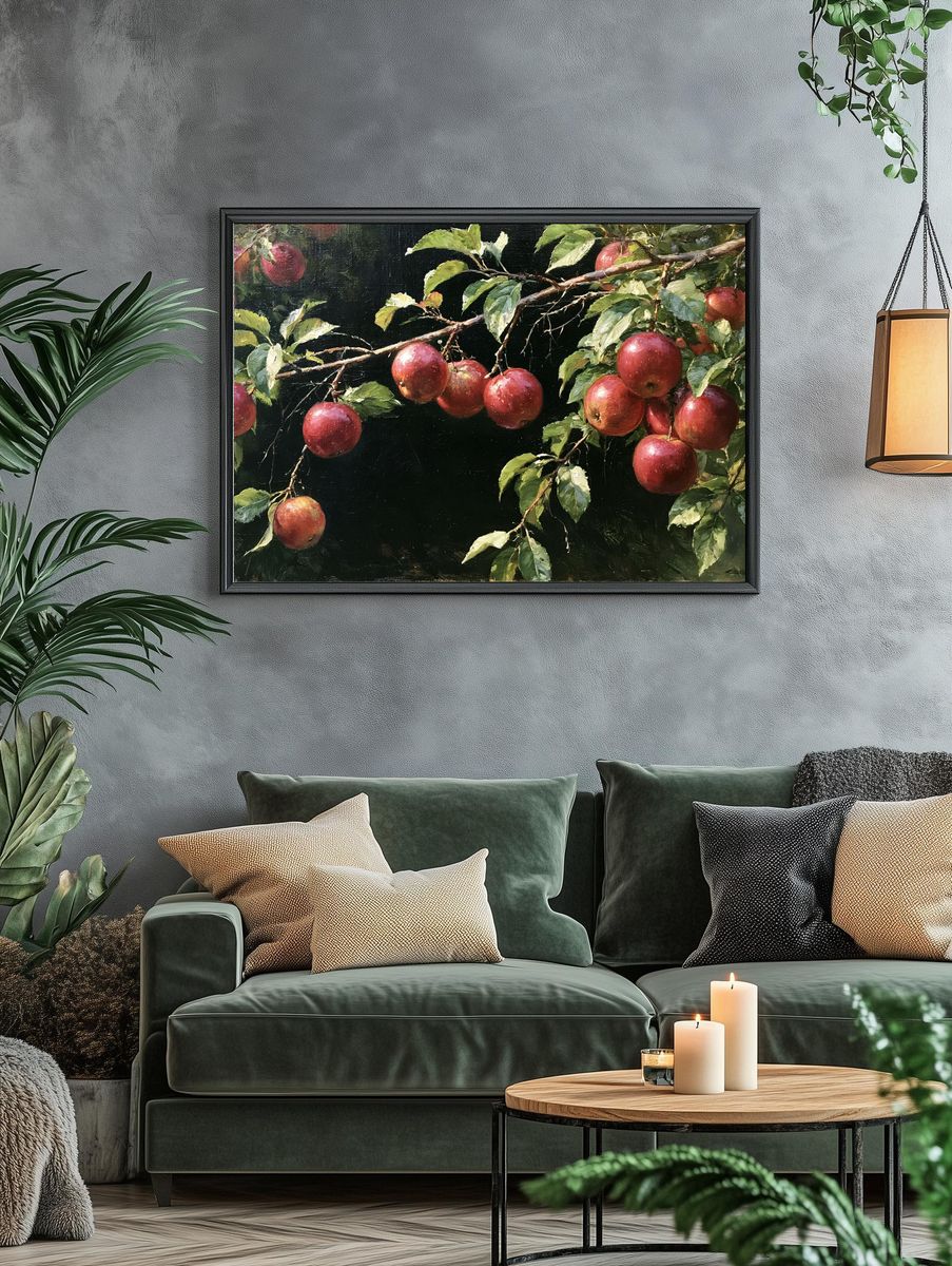Apple Branch Still Life Print. — room view 4