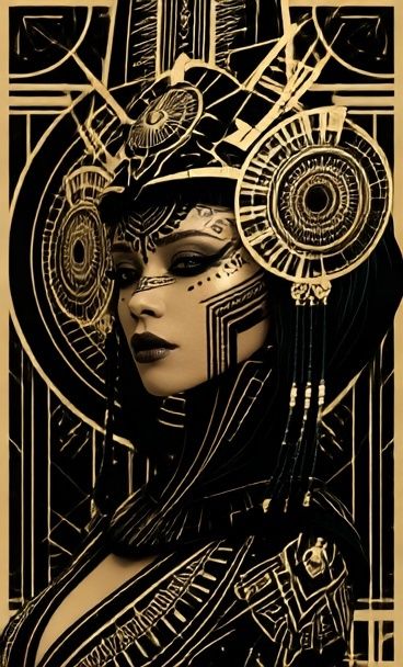 Art Deco Woman Portrait Print. poster detail