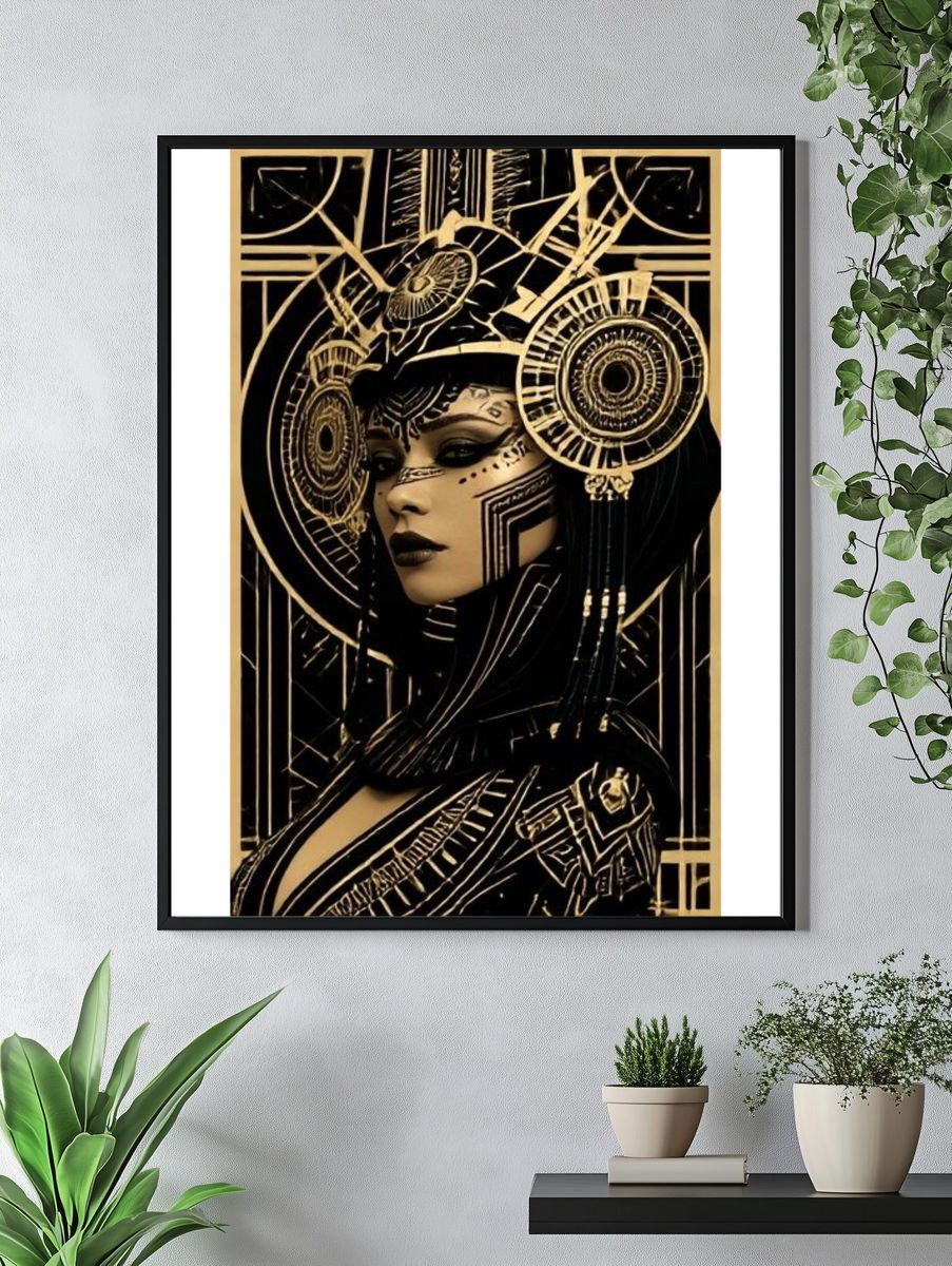 Art Deco Woman Portrait Print. — room view 4
