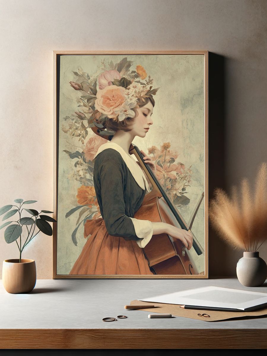 Floral Musician — Fine Art Print. — room view 2