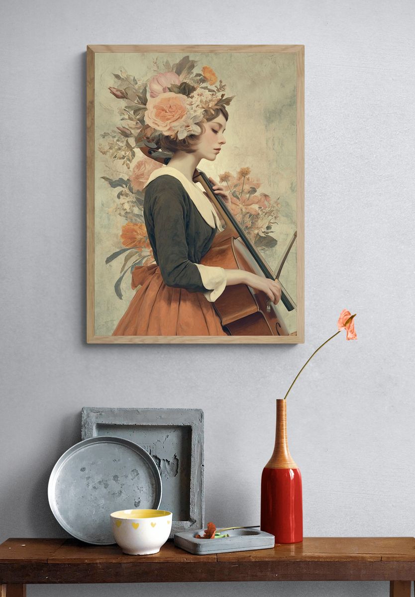 Floral Musician — Fine Art Print. — room view 3