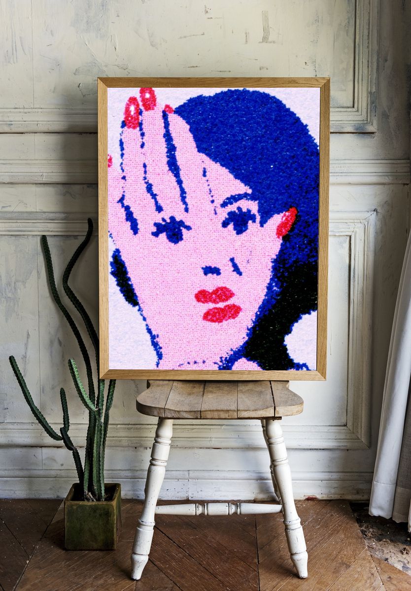 Pop Art Woman Portrait Print. room preview