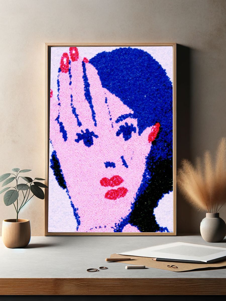 Pop Art Woman Portrait Print. — room view 2