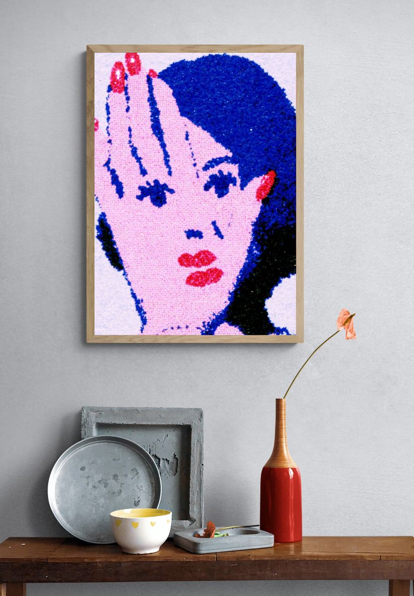 Pop Art Woman Portrait Print. — room view 3