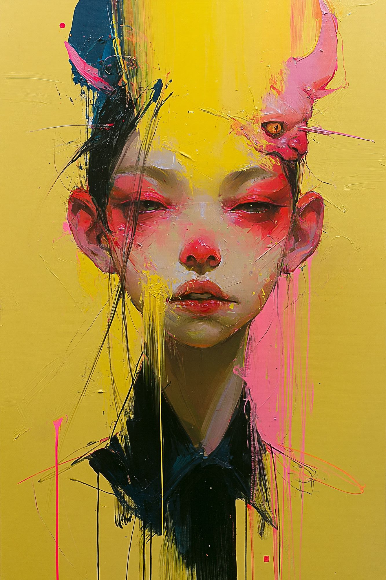 Neon Portrait Expressionism Poster. poster detail