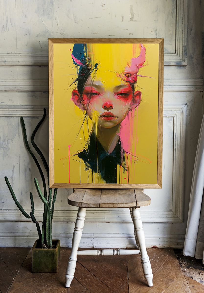 Neon Portrait Expressionism Poster. — room view 1