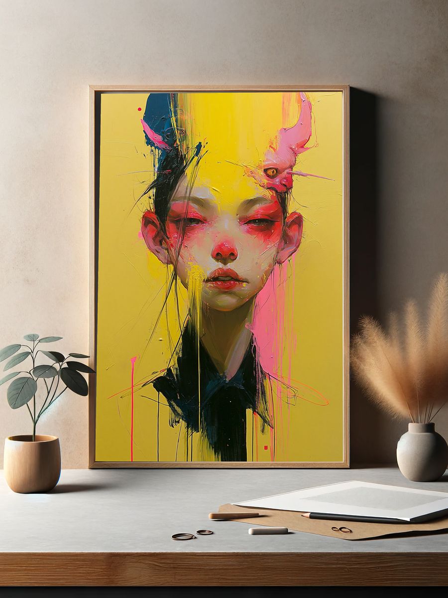Neon Portrait Expressionism Poster. — room view 2