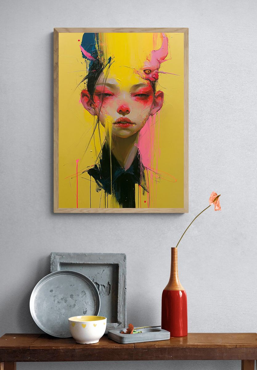 Neon Portrait Expressionism Poster. — room view 3