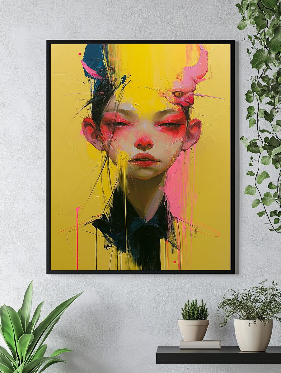 Neon Portrait Expressionism Poster. — room view 4