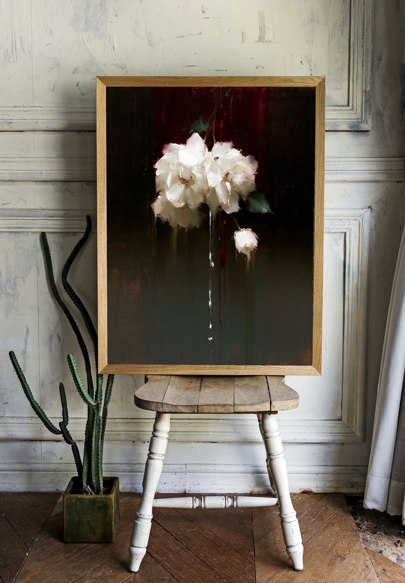 White Blossoms Fine-Art Poster. room preview