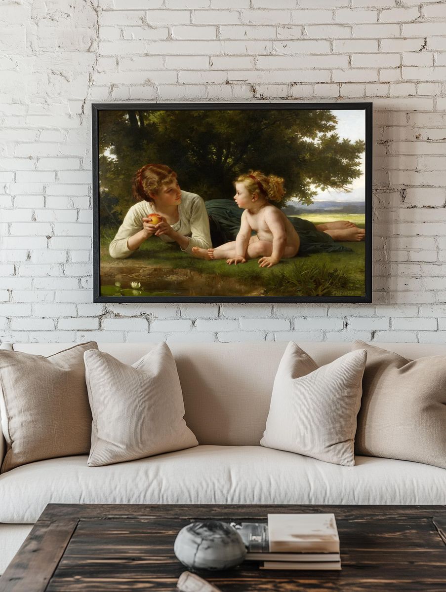 William-Adolphe Bouguereau's Temptation (1880). Original. — room view 1