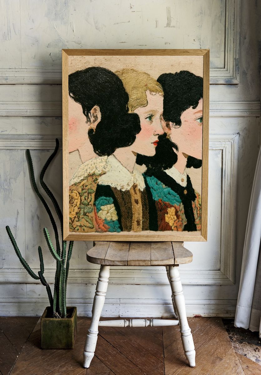 Three Women Portrait Fine-Art Print. room preview