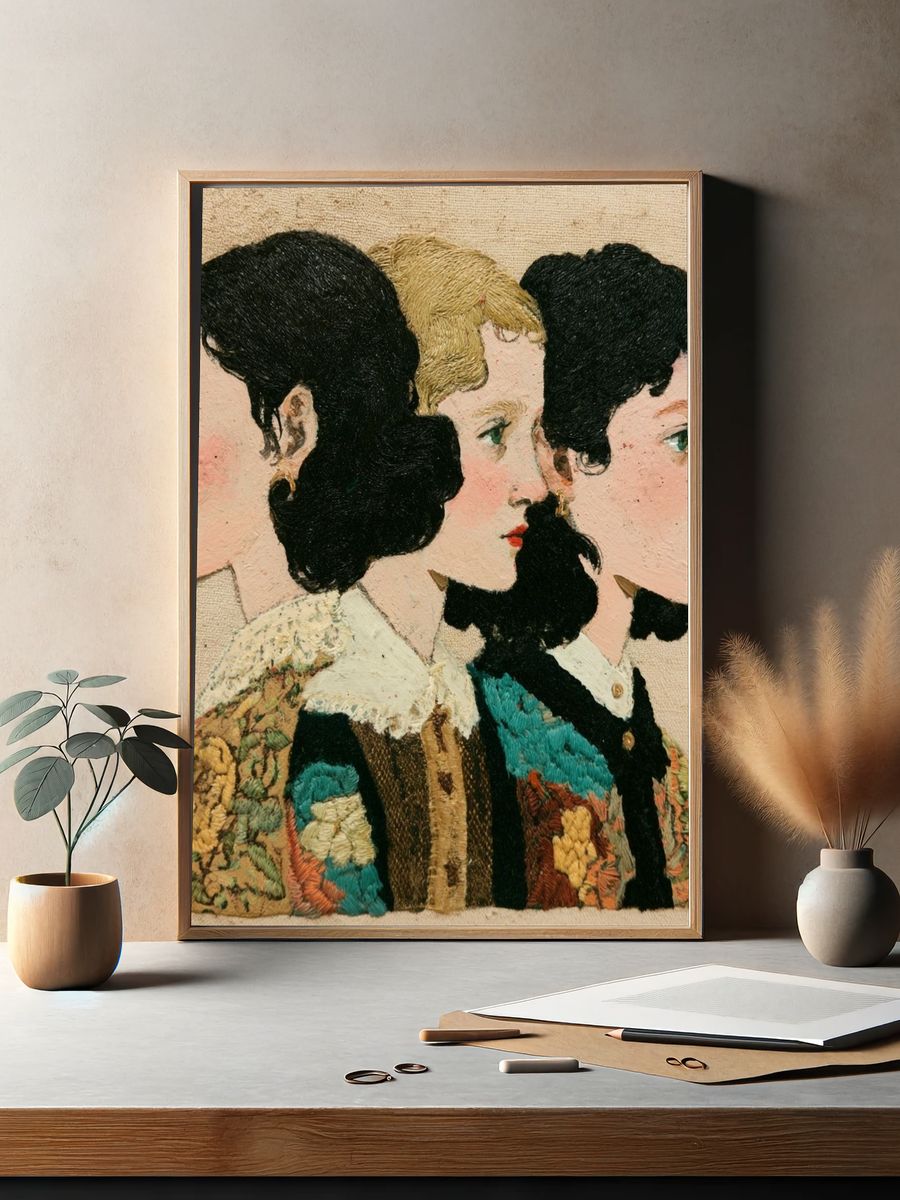 Three Women Portrait Fine-Art Print. — room view 2