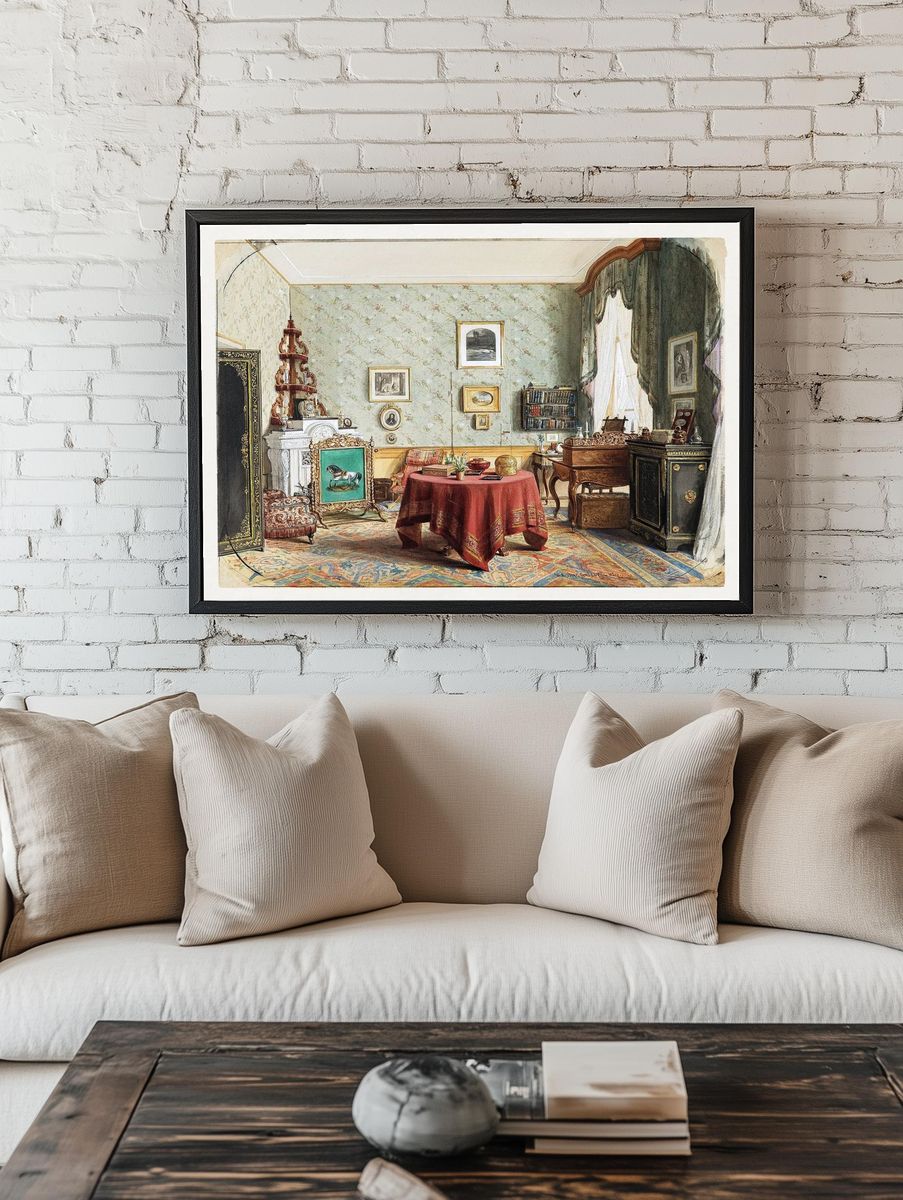 Elegant Vintage Interior — Fine Art Print. — room view 1