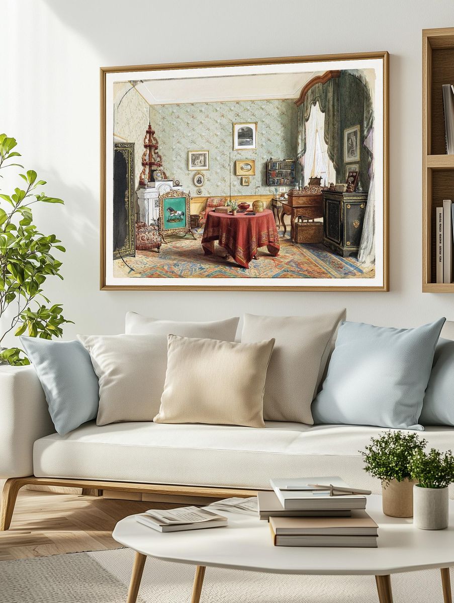 Elegant Vintage Interior — Fine Art Print. — room view 2