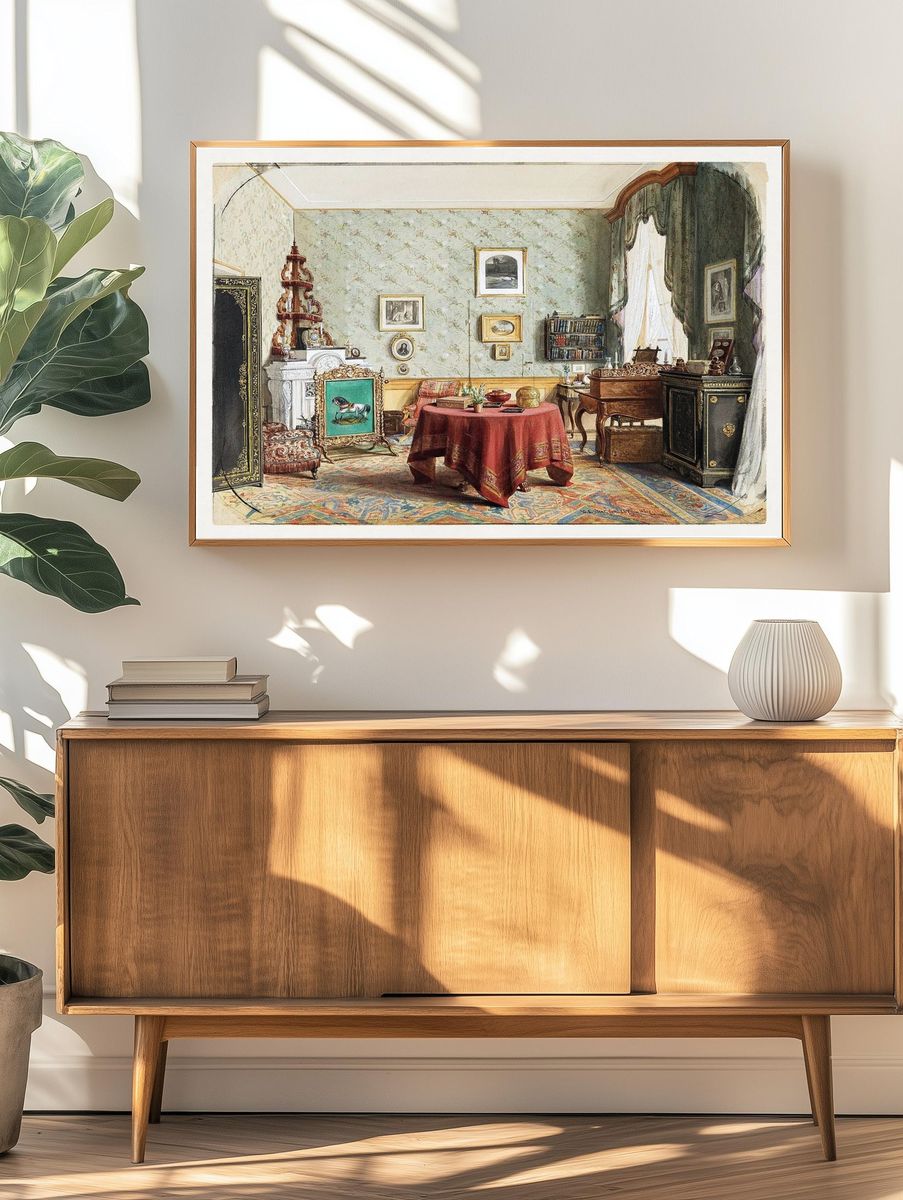 Elegant Vintage Interior — Fine Art Print. — room view 3