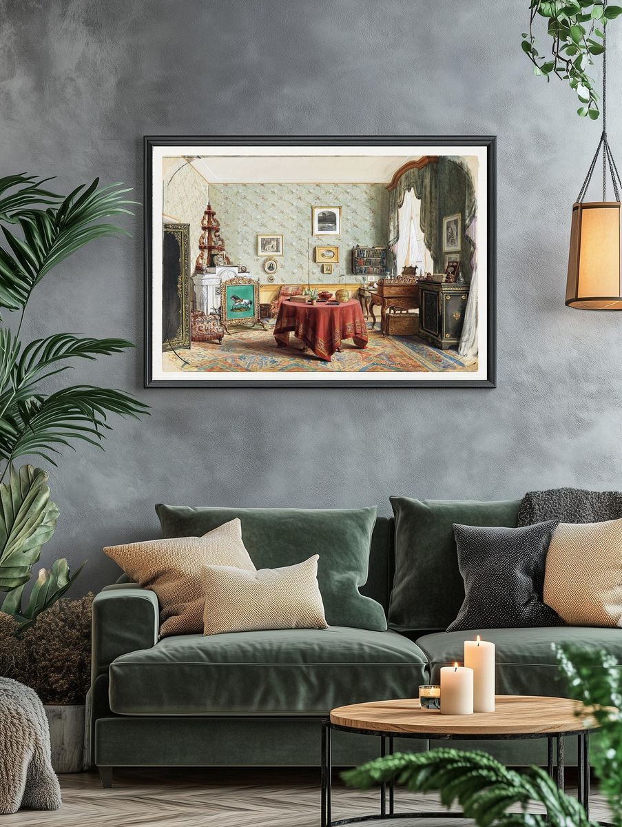 Elegant Vintage Interior — Fine Art Print. — room view 4