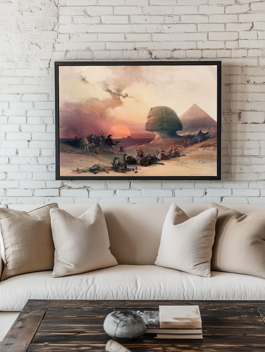 Sphinx at Sunset Desert Print. — room view 1