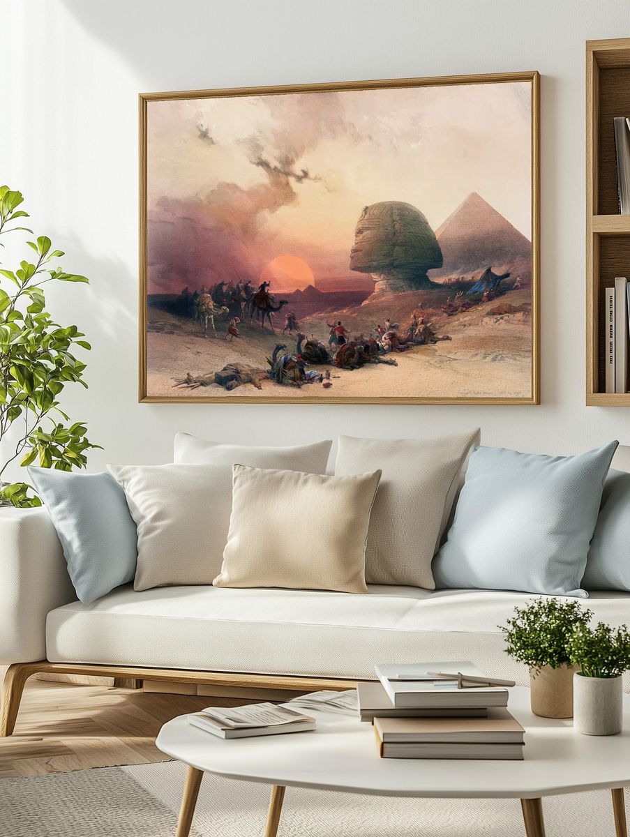 Sphinx at Sunset Desert Print. — room view 2
