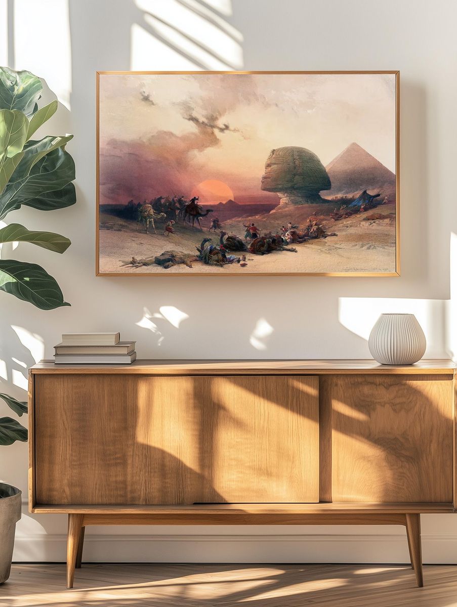 Sphinx at Sunset Desert Print. — room view 3