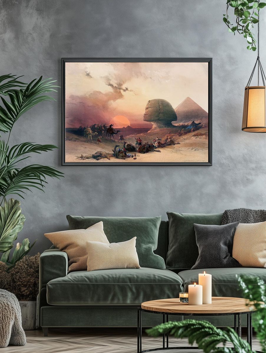 Sphinx at Sunset Desert Print. — room view 4