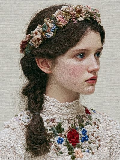 Embroidered Portrait Fine-Art Print.