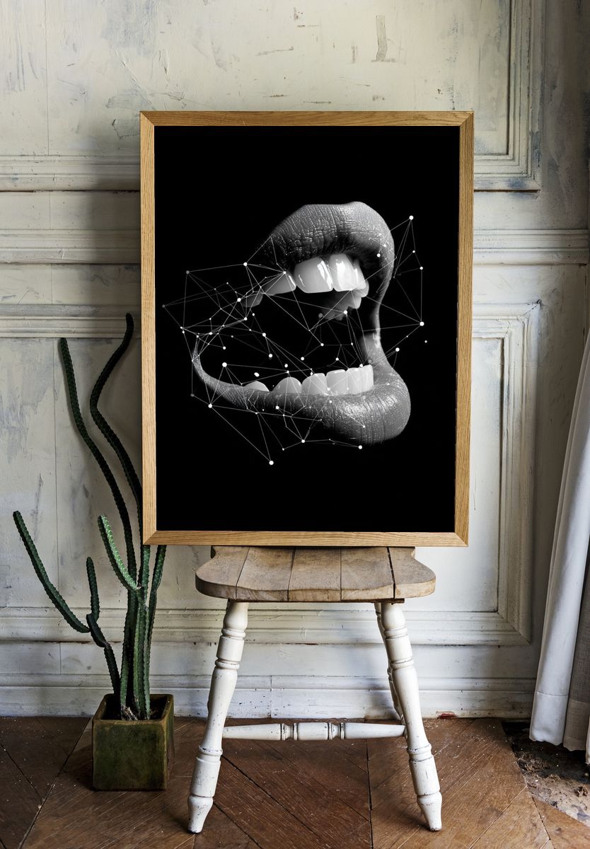 Abstract Mouth — Fine Art Print. — room view 1